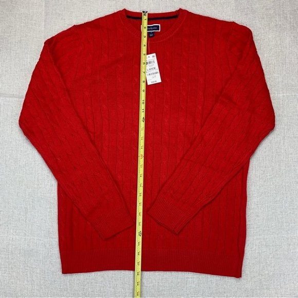 Club Room Mens Cable-Knit Cotton Sweater Ablaze L - Picture 4 of 9